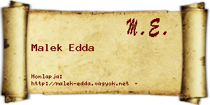 Malek Edda névjegykártya